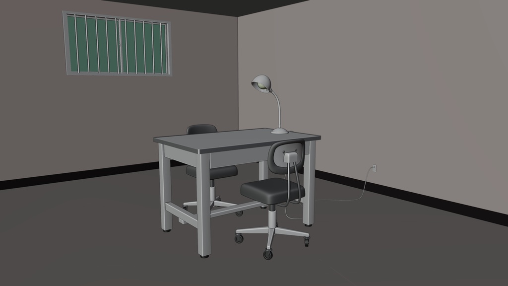 取調室 3Dモデル