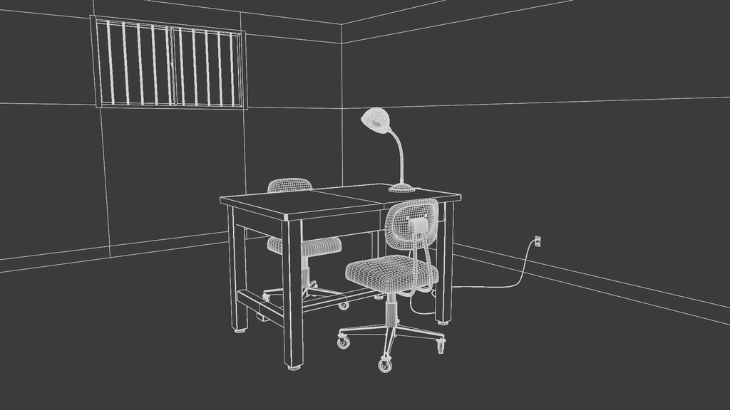 取調室 3Dモデル