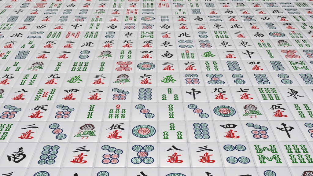 麻雀牌セット 3Dモデル