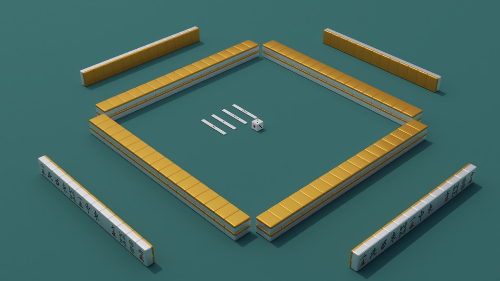 麻雀牌セット 3Dモデル