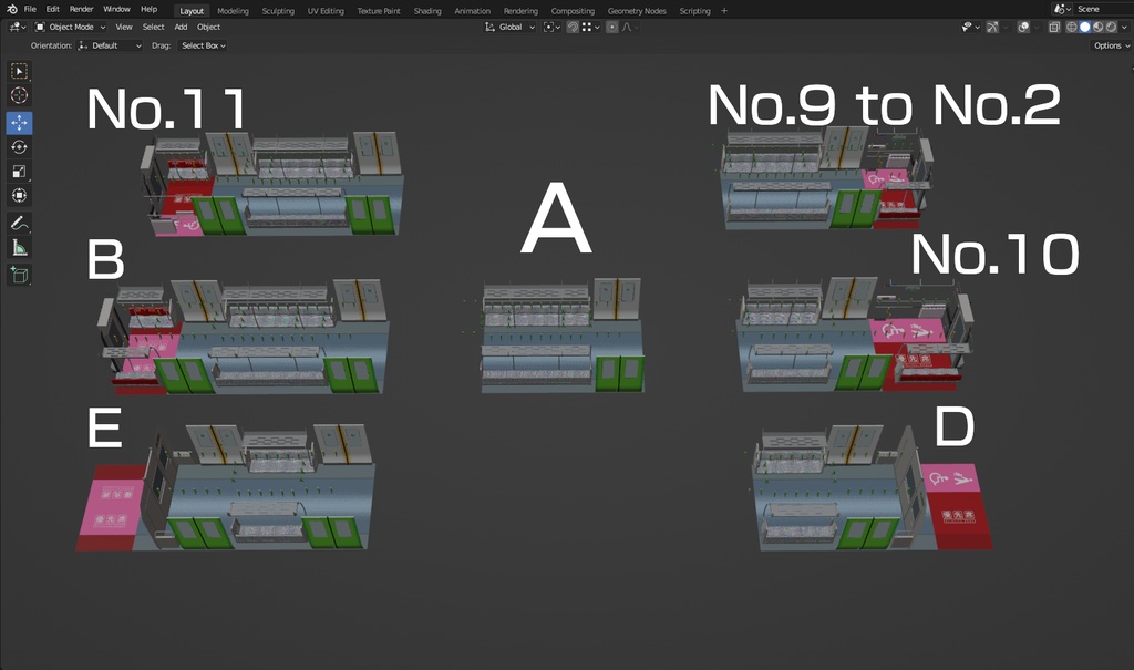 電車内部2 3Dモデル
