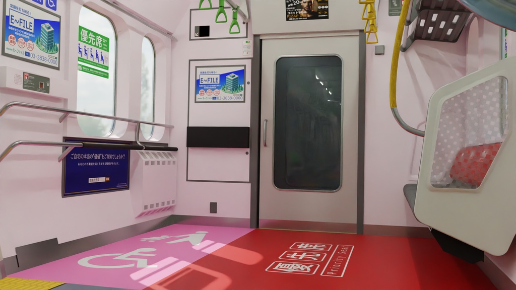 電車内部2 3Dモデル