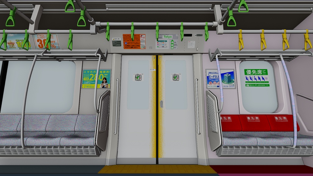 電車内部2 3Dモデル