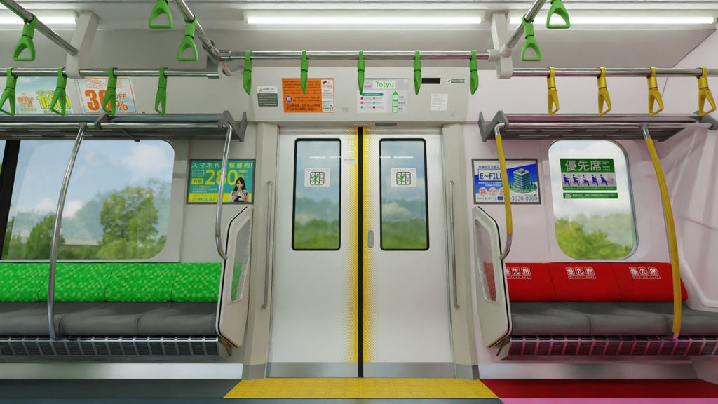 電車内部2 3Dモデル