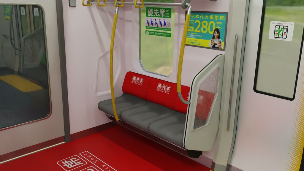電車内部2 3Dモデル