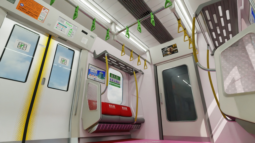 電車内部2 3Dモデル