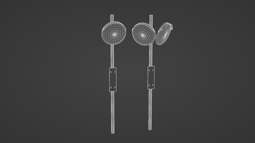 カーブミラーセット 3Dモデル