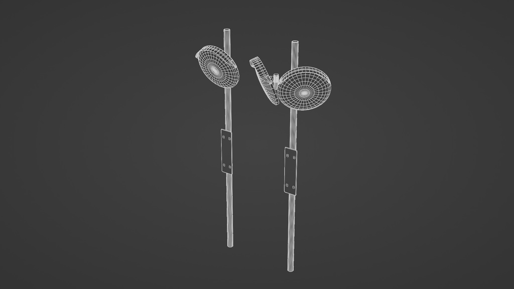 カーブミラーセット 3Dモデル