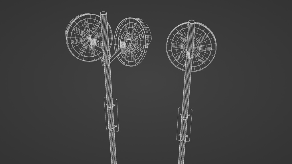 カーブミラーセット 3Dモデル