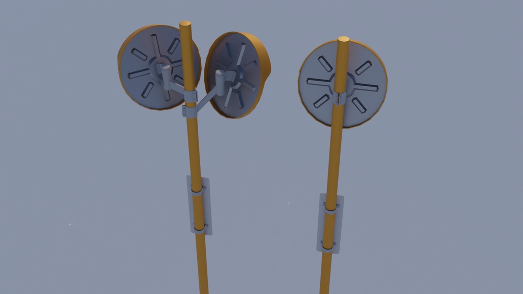 カーブミラーセット 3Dモデル