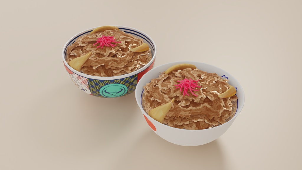 牛丼 3Dモデル