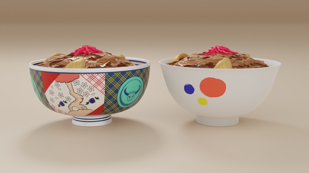 牛丼 3Dモデル