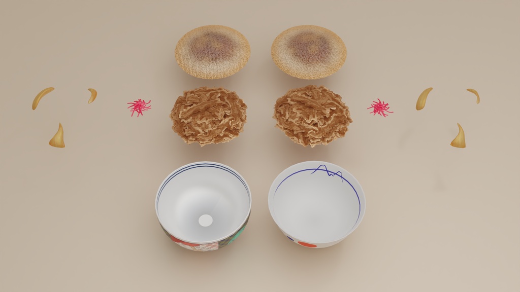 牛丼 3Dモデル