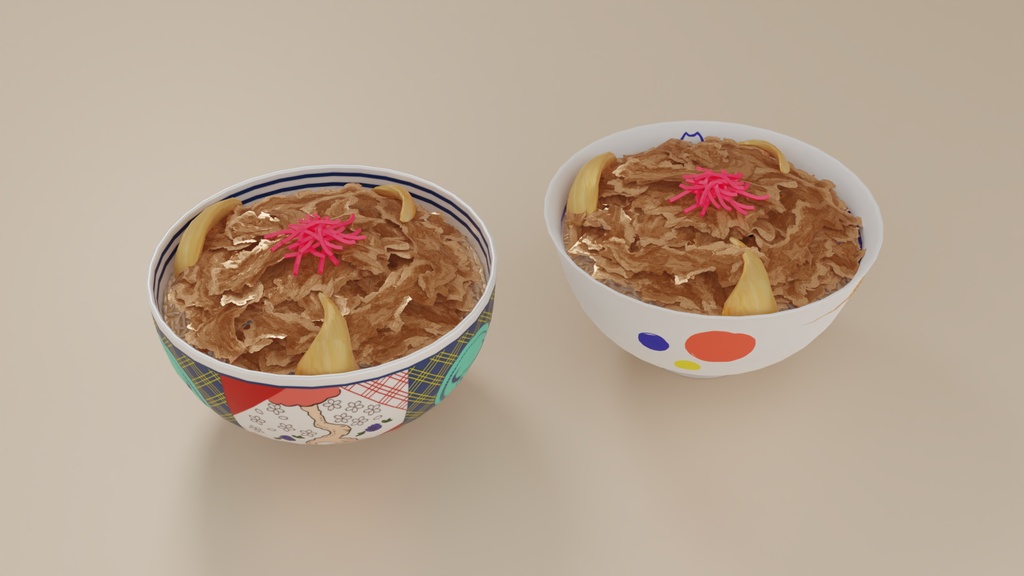 牛丼 3Dモデル