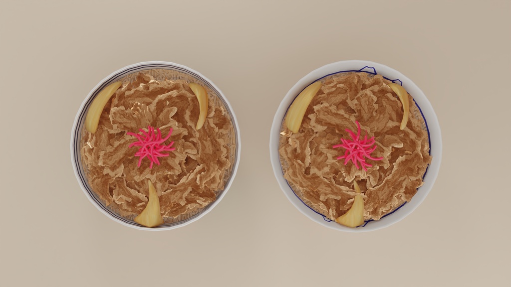 牛丼 3Dモデル