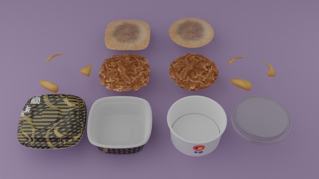 牛丼(持ち帰り) 3Dモデル