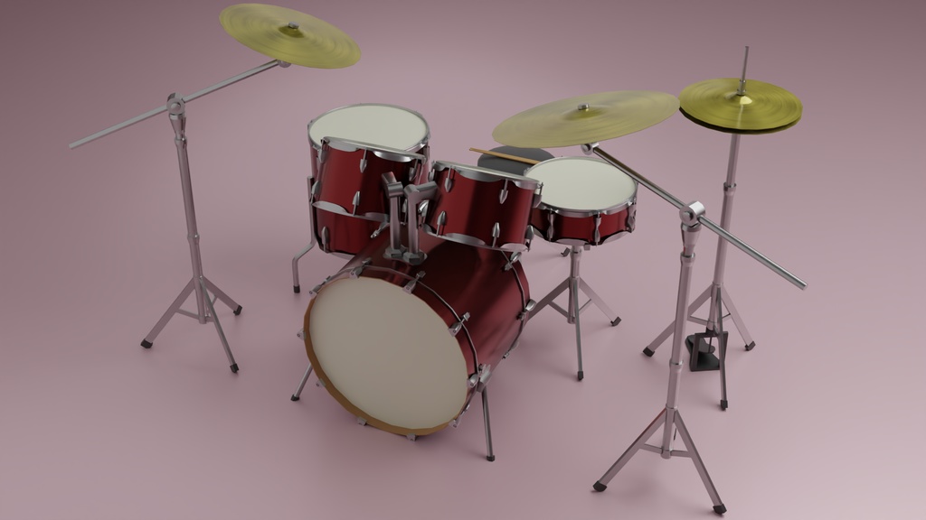 ドラムセット 3Dモデル