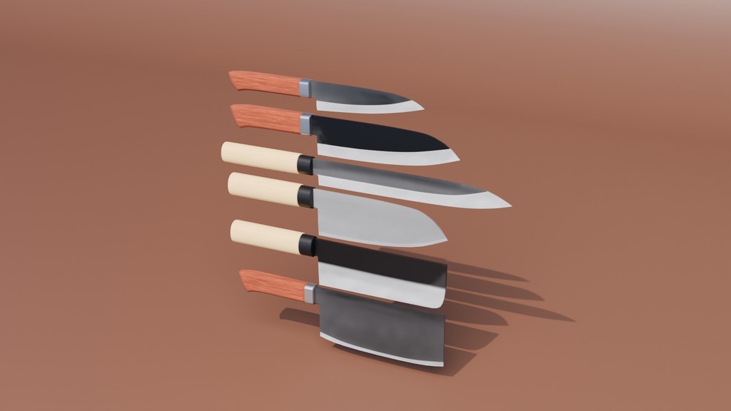 包丁セット 3Dモデル
