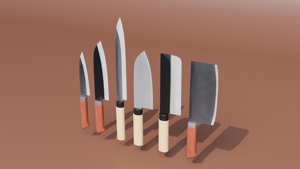 包丁セット 3Dモデル