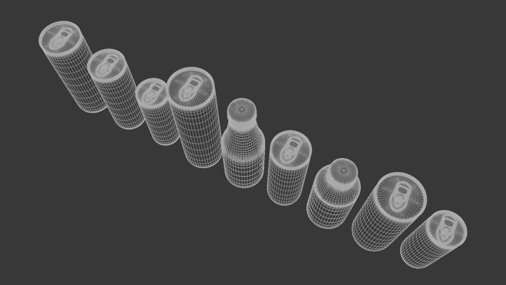 エナジードリンクセット 3Dモデル