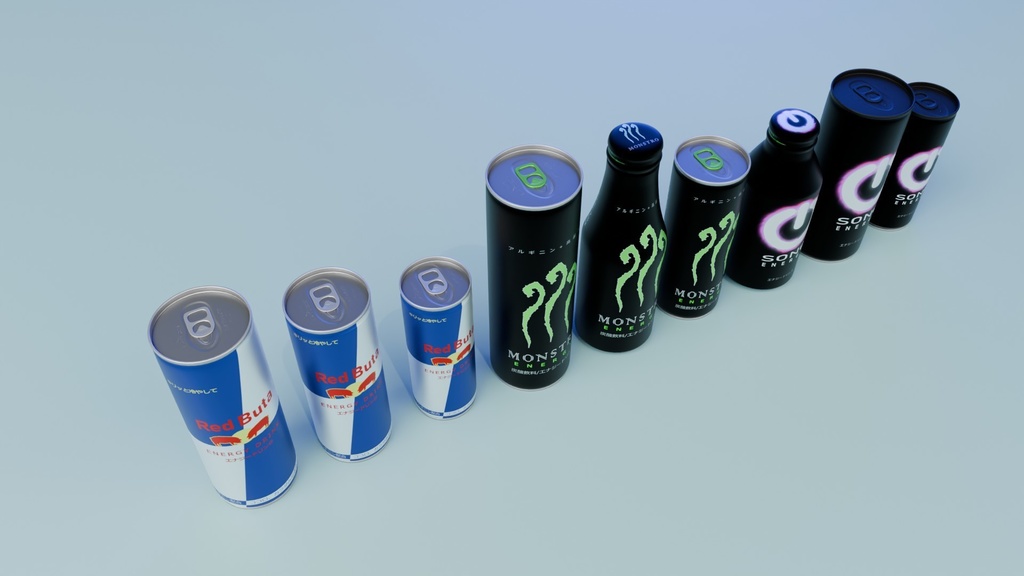 エナジードリンクセット 3Dモデル