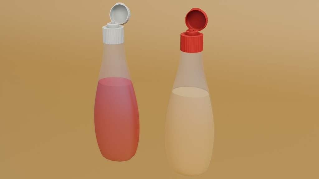 マヨネーズ&ケチャップ 3Dモデル