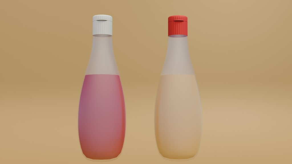 マヨネーズ&ケチャップ 3Dモデル