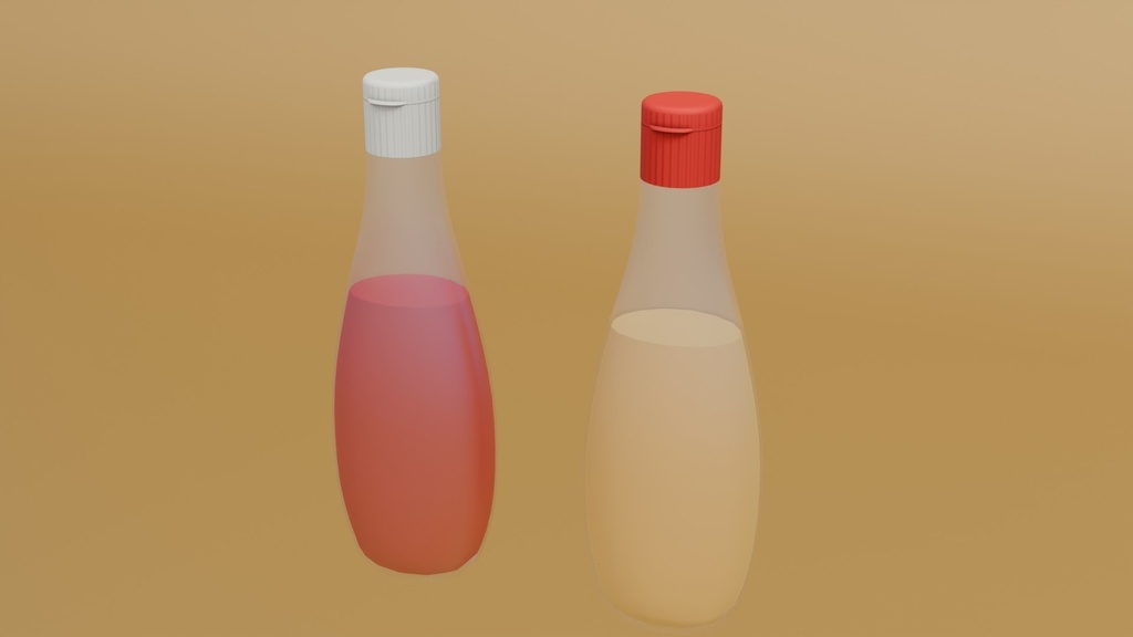 マヨネーズ&ケチャップ 3Dモデル