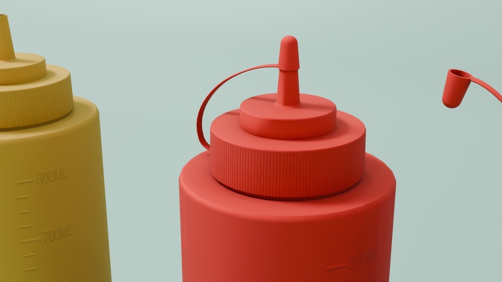 マスタード&ケチャップ 3Dモデル