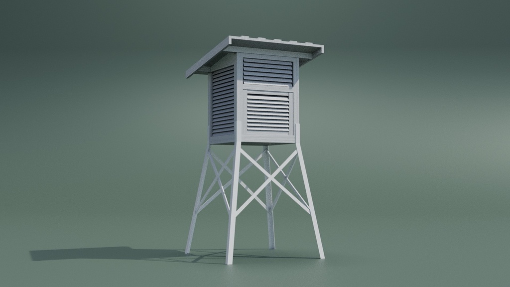 百葉箱 3Dモデル