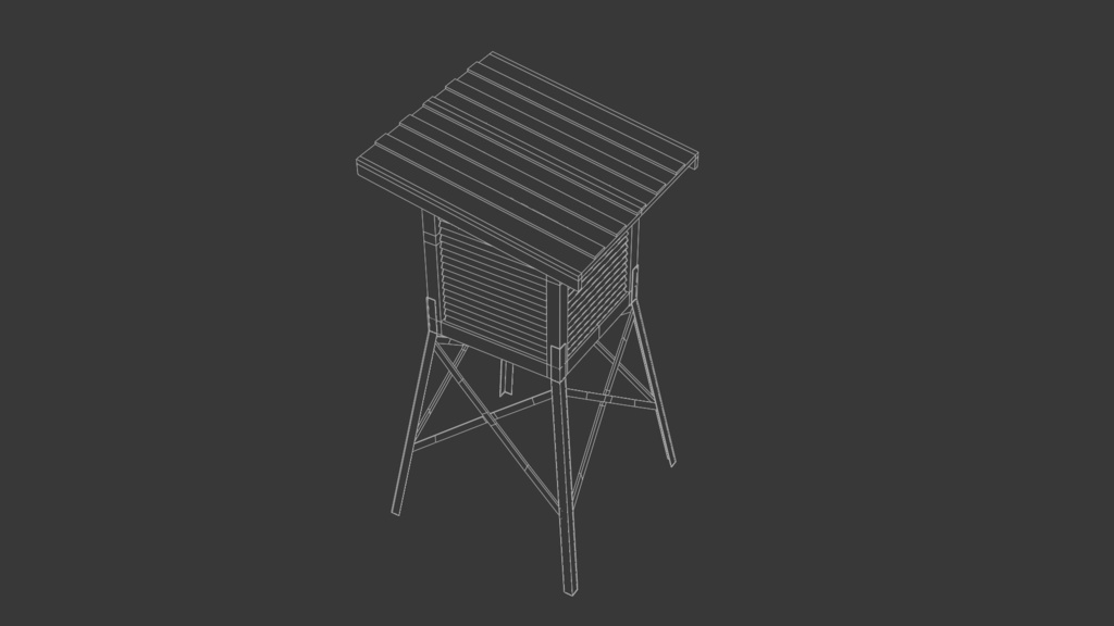 百葉箱 3Dモデル