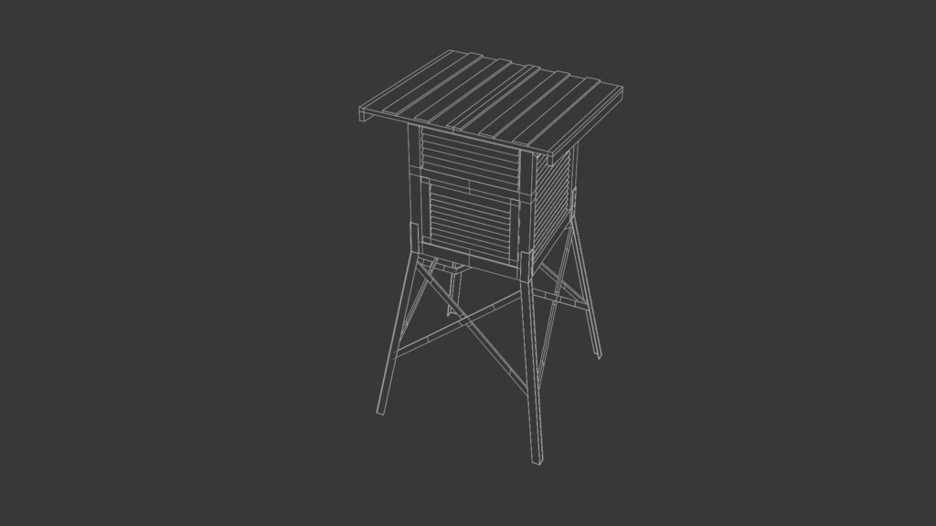 百葉箱 3Dモデル