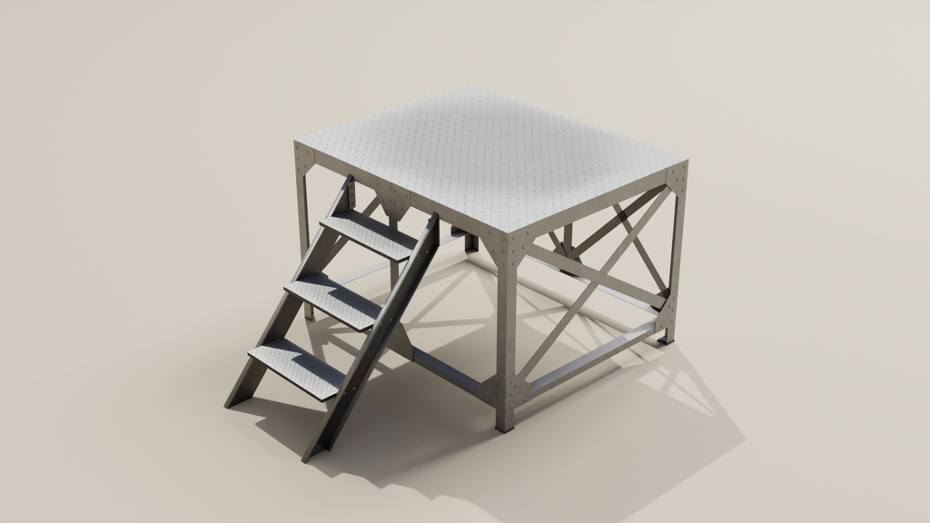 朝礼台 3Dモデル