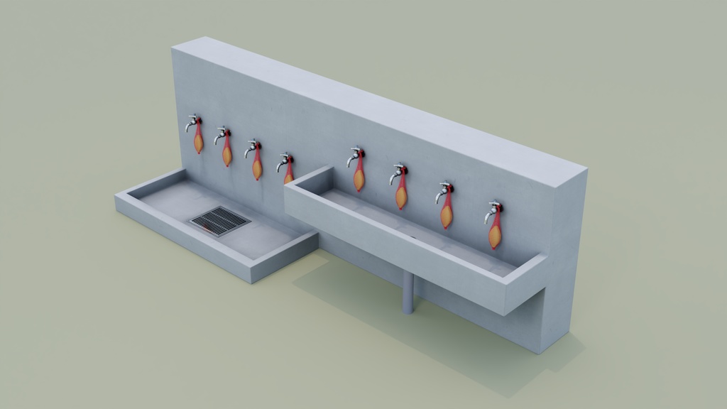 手洗い場 3Dモデル