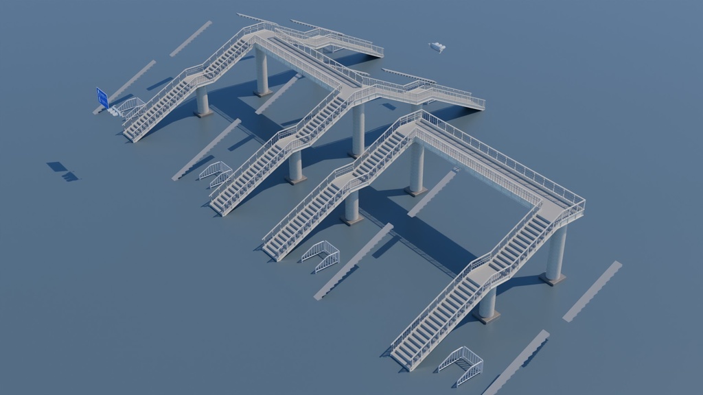 歩道橋 3Dモデル