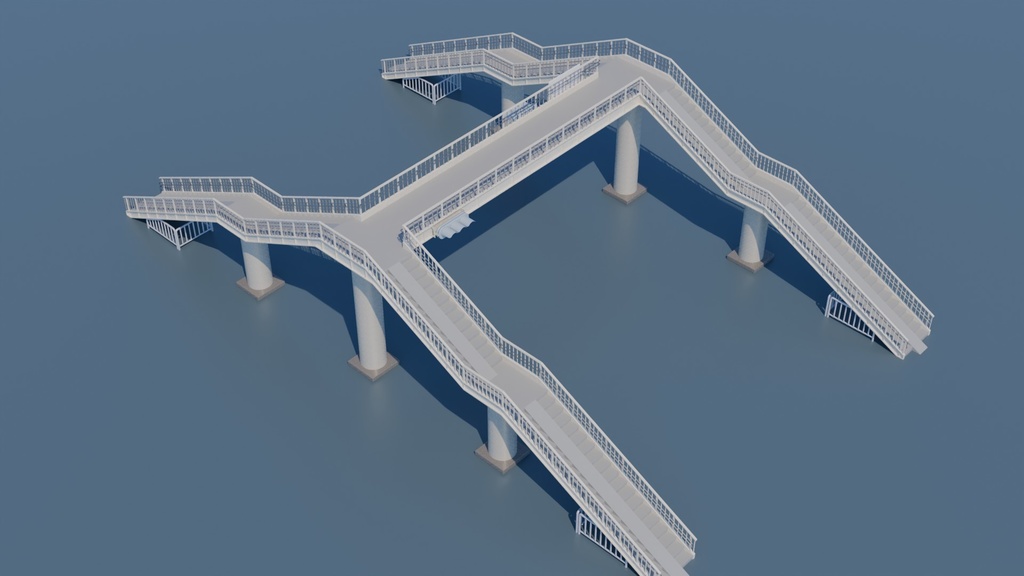 歩道橋 3Dモデル