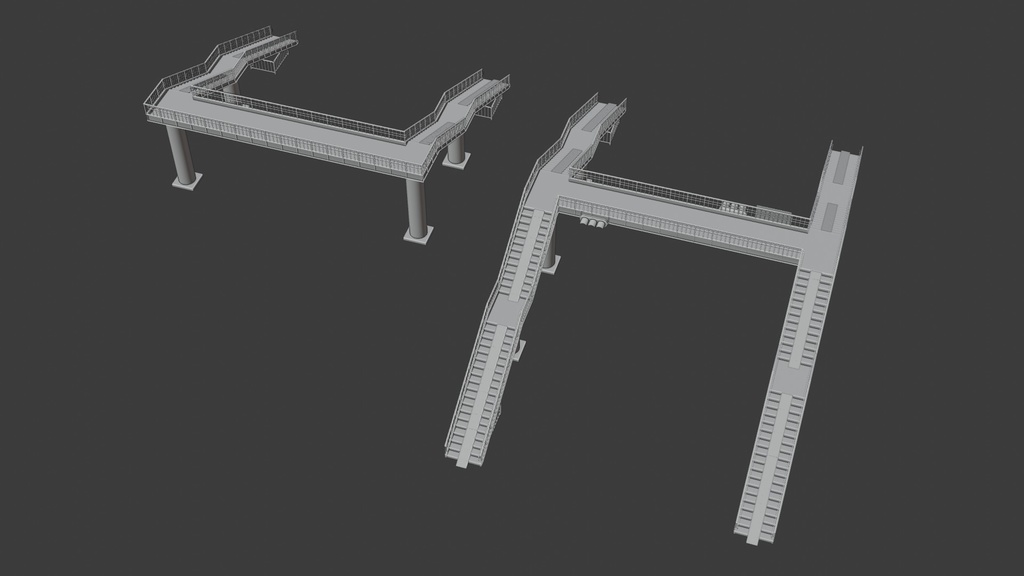 歩道橋 3Dモデル