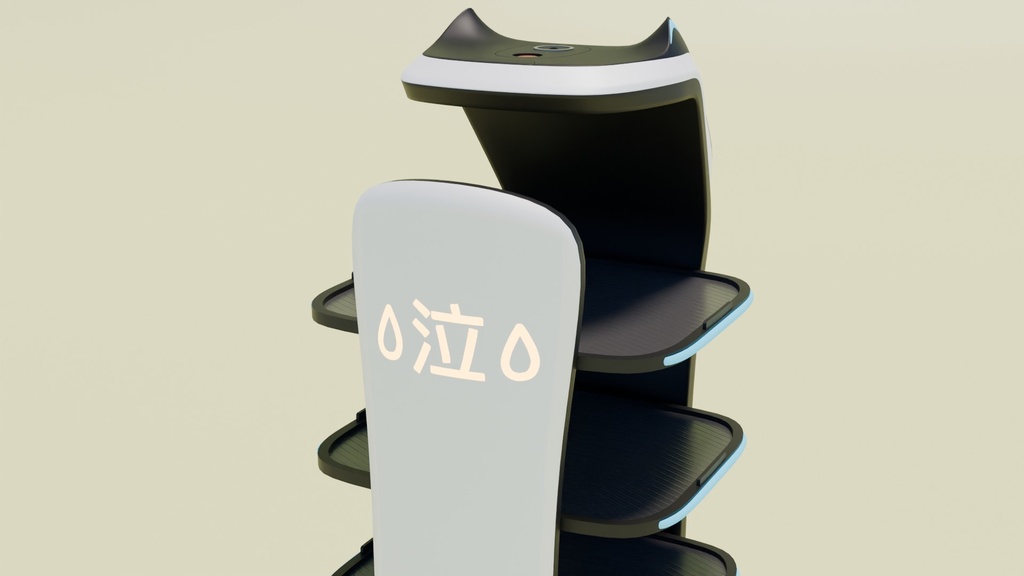 猫型配膳ロボット 3Dモデル