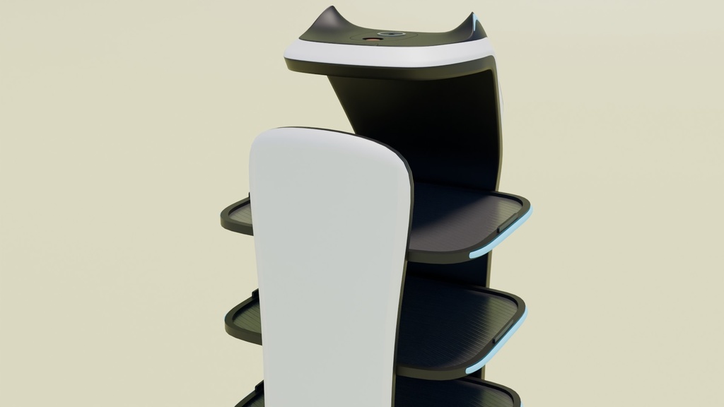 猫型配膳ロボット 3Dモデル