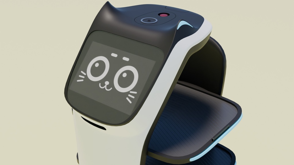 猫型配膳ロボット 3Dモデル