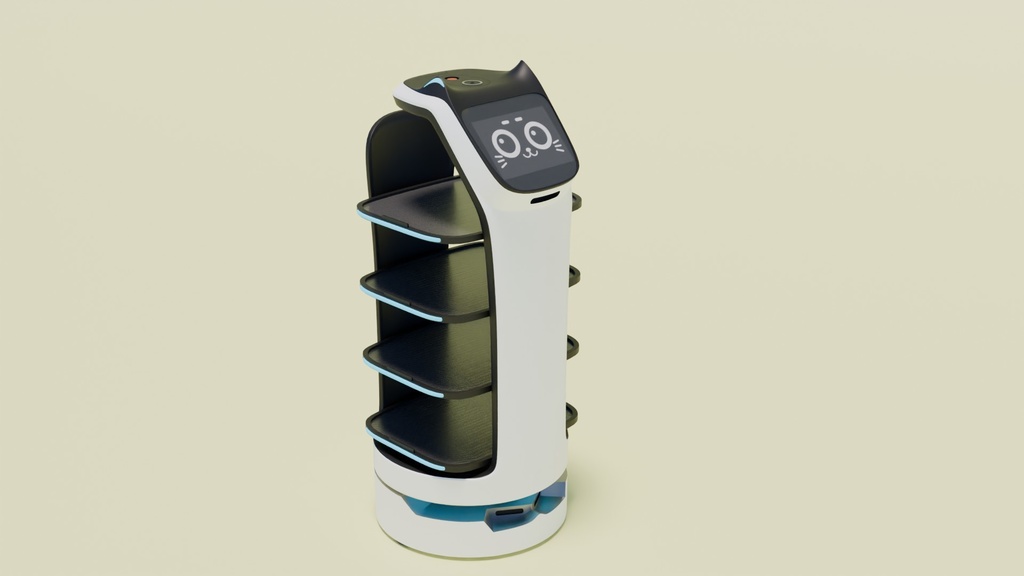 猫型配膳ロボット 3Dモデル