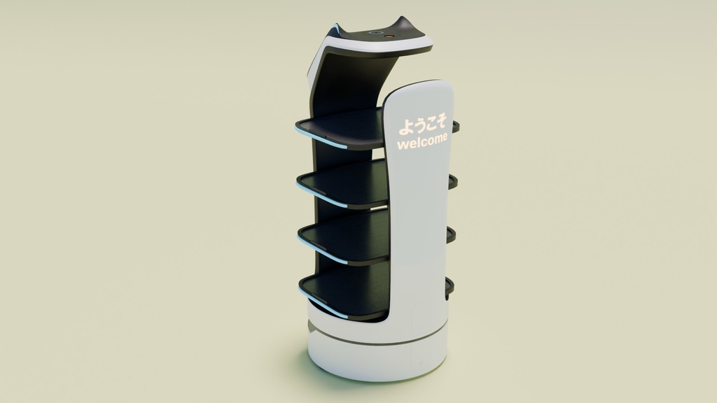 猫型配膳ロボット 3Dモデル
