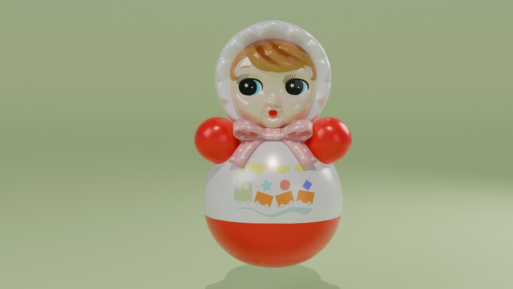 おきあがりこぼし人形 3Dモデル