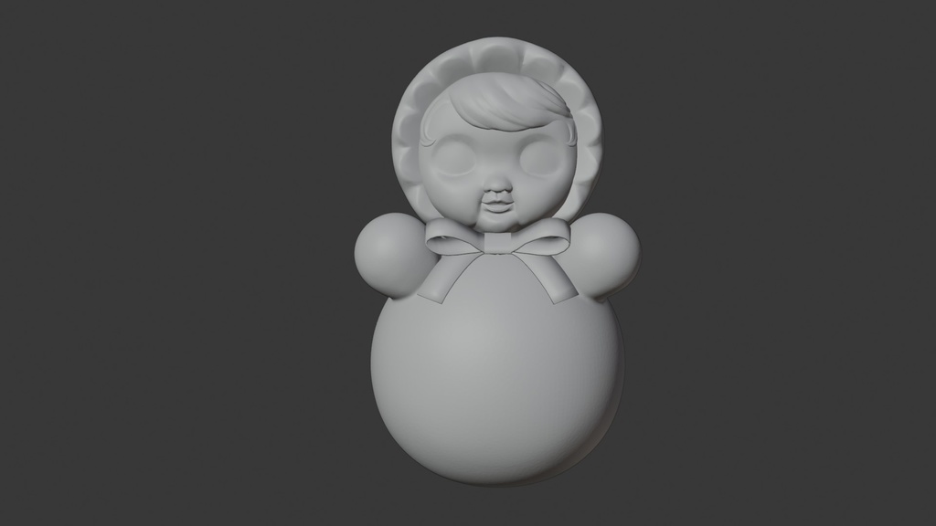 おきあがりこぼし人形 3Dモデル