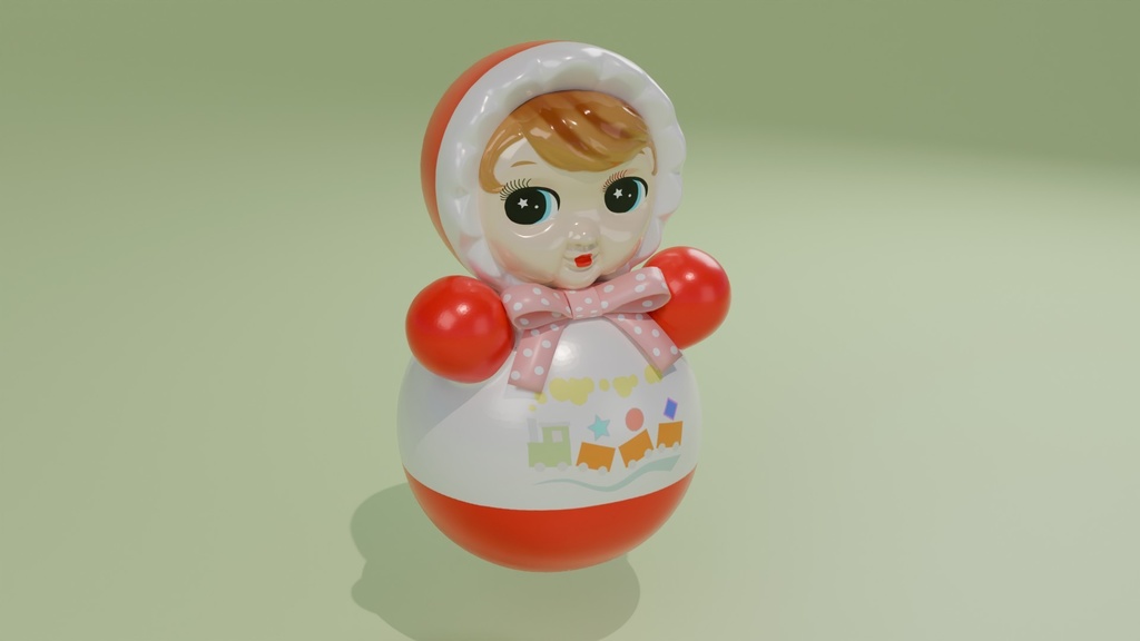 おきあがりこぼし人形 3Dモデル