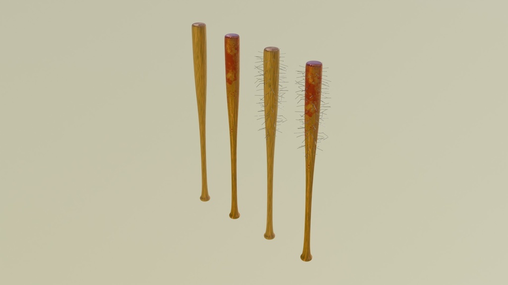 釘バット 3Dモデル