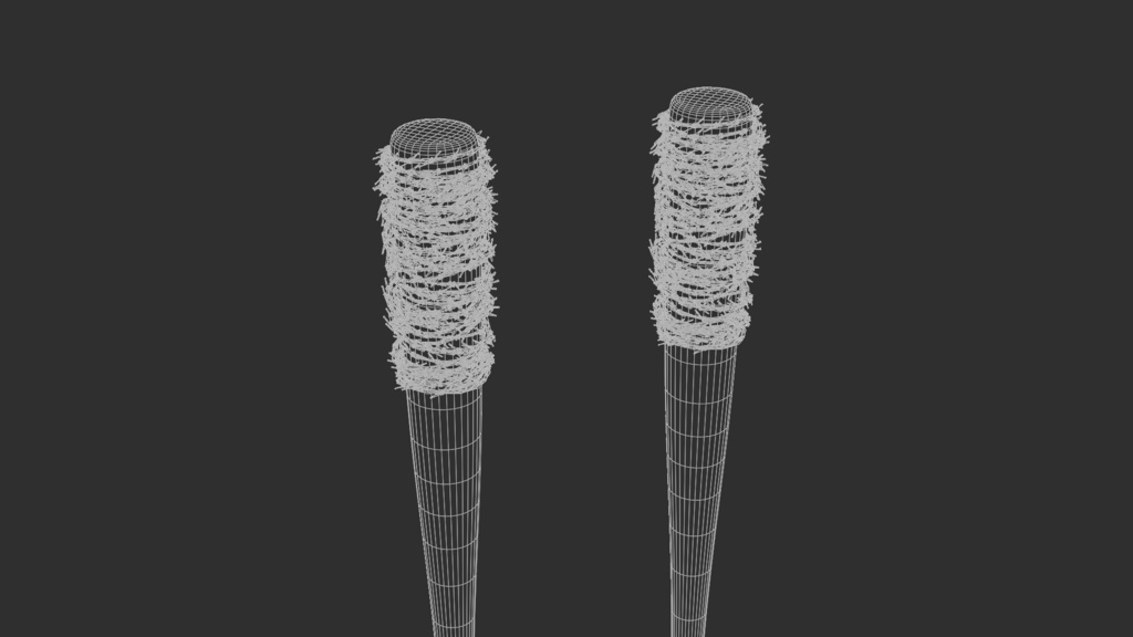 有刺鉄線巻きバット 3Dモデル