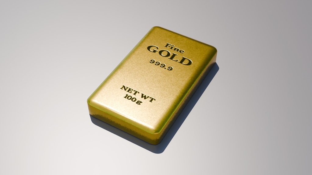 24k金インゴット 3Dモデル