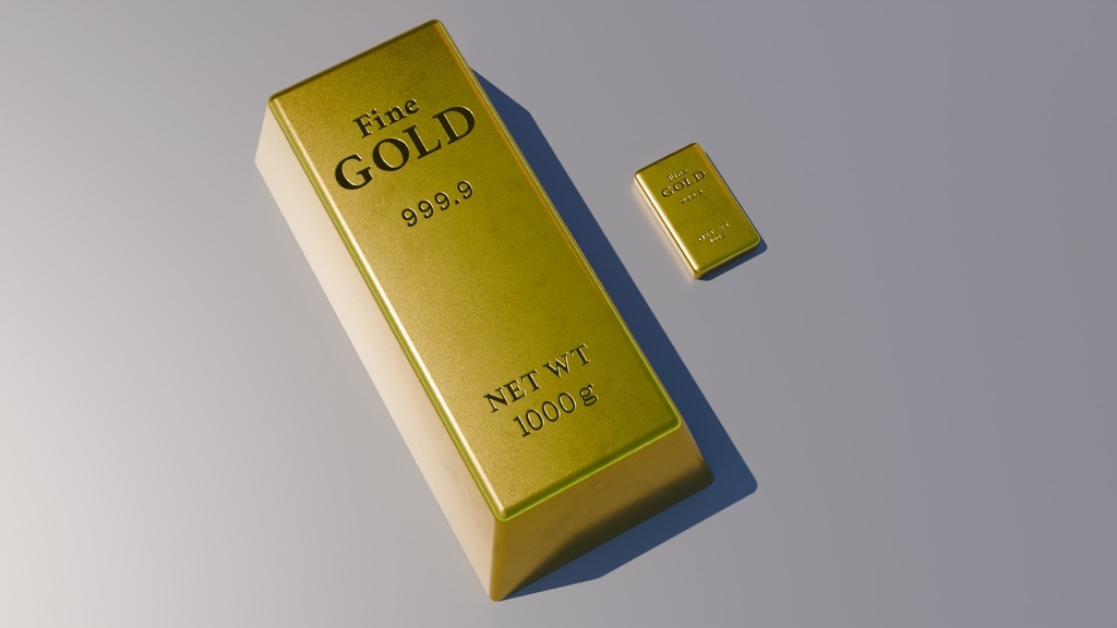 24k金インゴット 3Dモデル