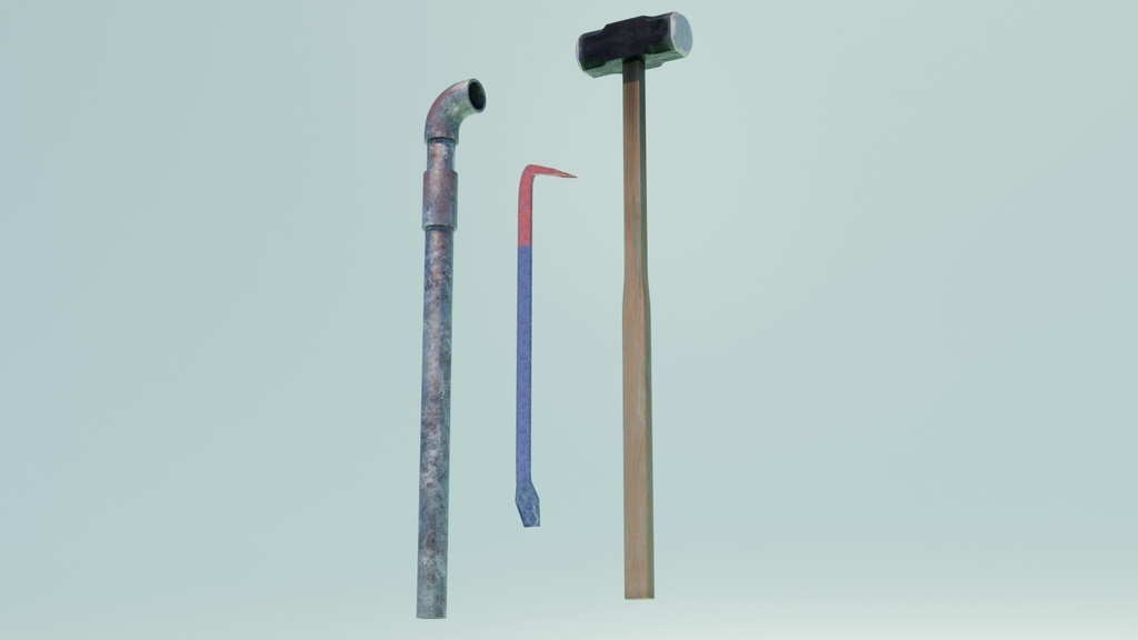 武器三点セット 3Dモデル